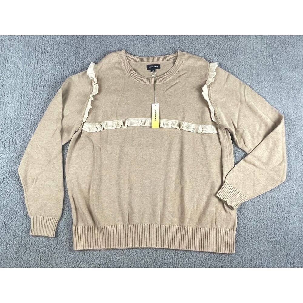 Summersalt Women's 2XL Moonlight Beige The Year-Round Crewneck Ruffle Sweater